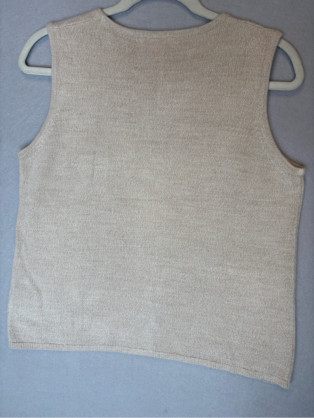 True Vintage Acrylic Chic Evan-Picone Quality Sleeveless Knit Tank Top in Beige - Picture 5 of 5